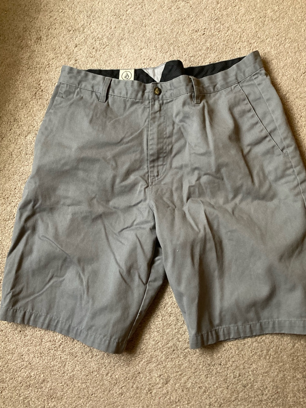 Volcom Men's Gray Flat-Front Shorts